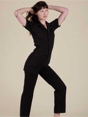 BIG BUD PRESS black short sleeve jumpsuit